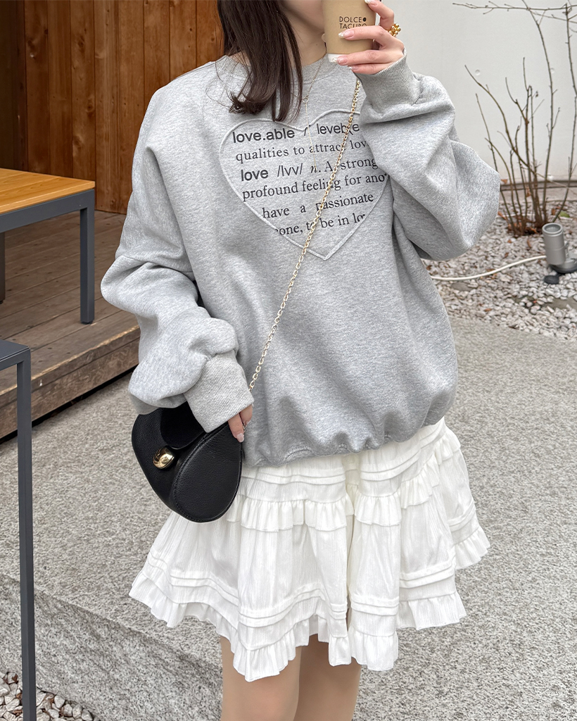 レタリングハートスウェット