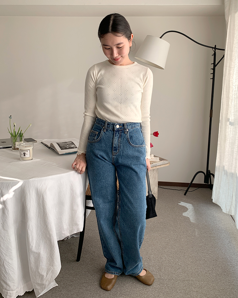 ベーシックストレートデニムパンツ