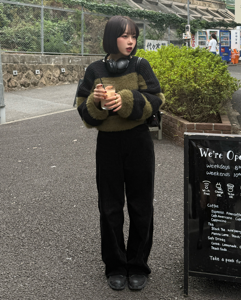 ワイドフィットコーデュロイパンツ