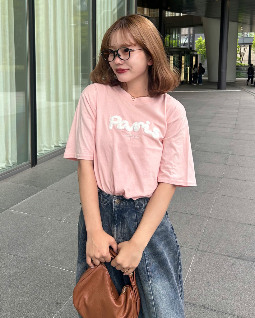 レタリング半袖Tシャツ