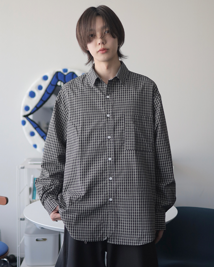 オーバーサイズチェックシャツ