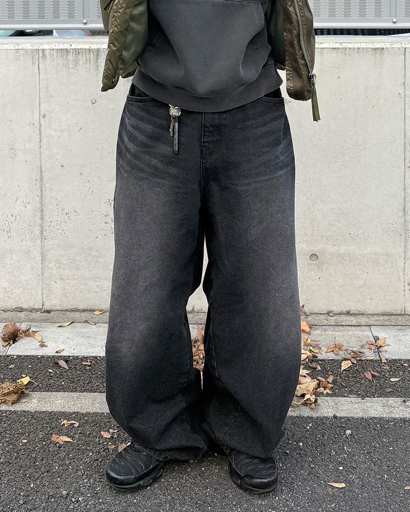 パンプキンウォッシュワイドデニムパンツ