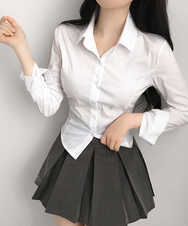 ベーシックスパンスリム長袖シャツ