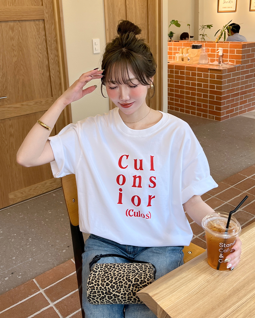 レタリング半袖Tシャツ