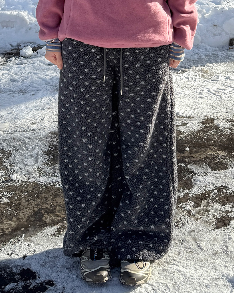 ドットパターンフリースパンツ