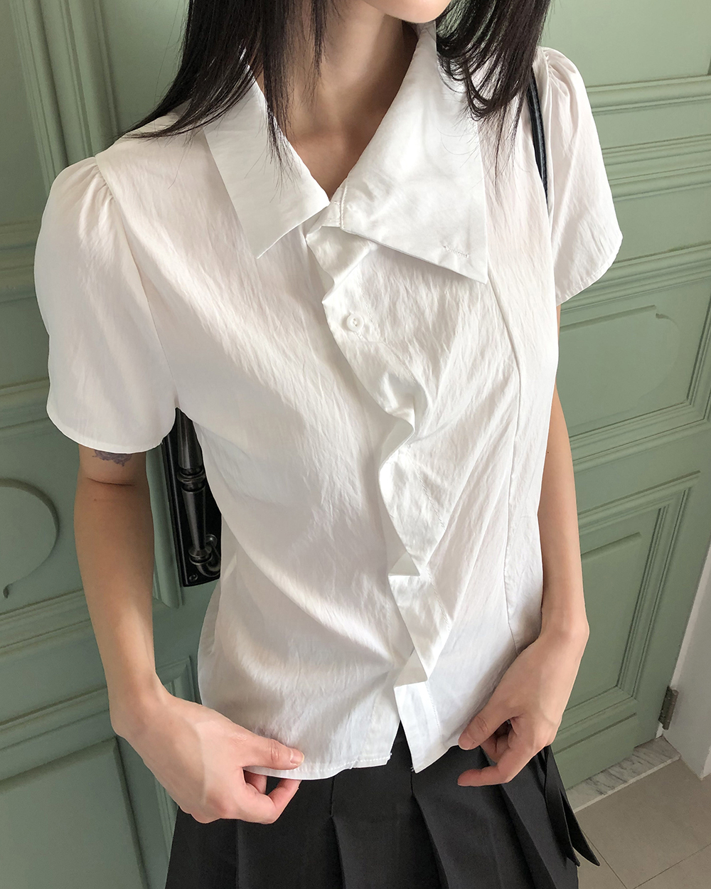 シャーリング半袖ポロシャツ