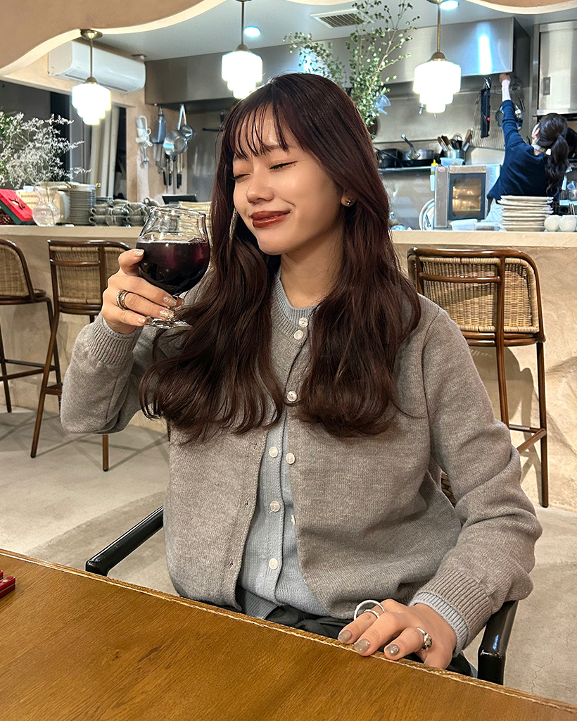 ラウンドネックレイヤードタイプカーディガン