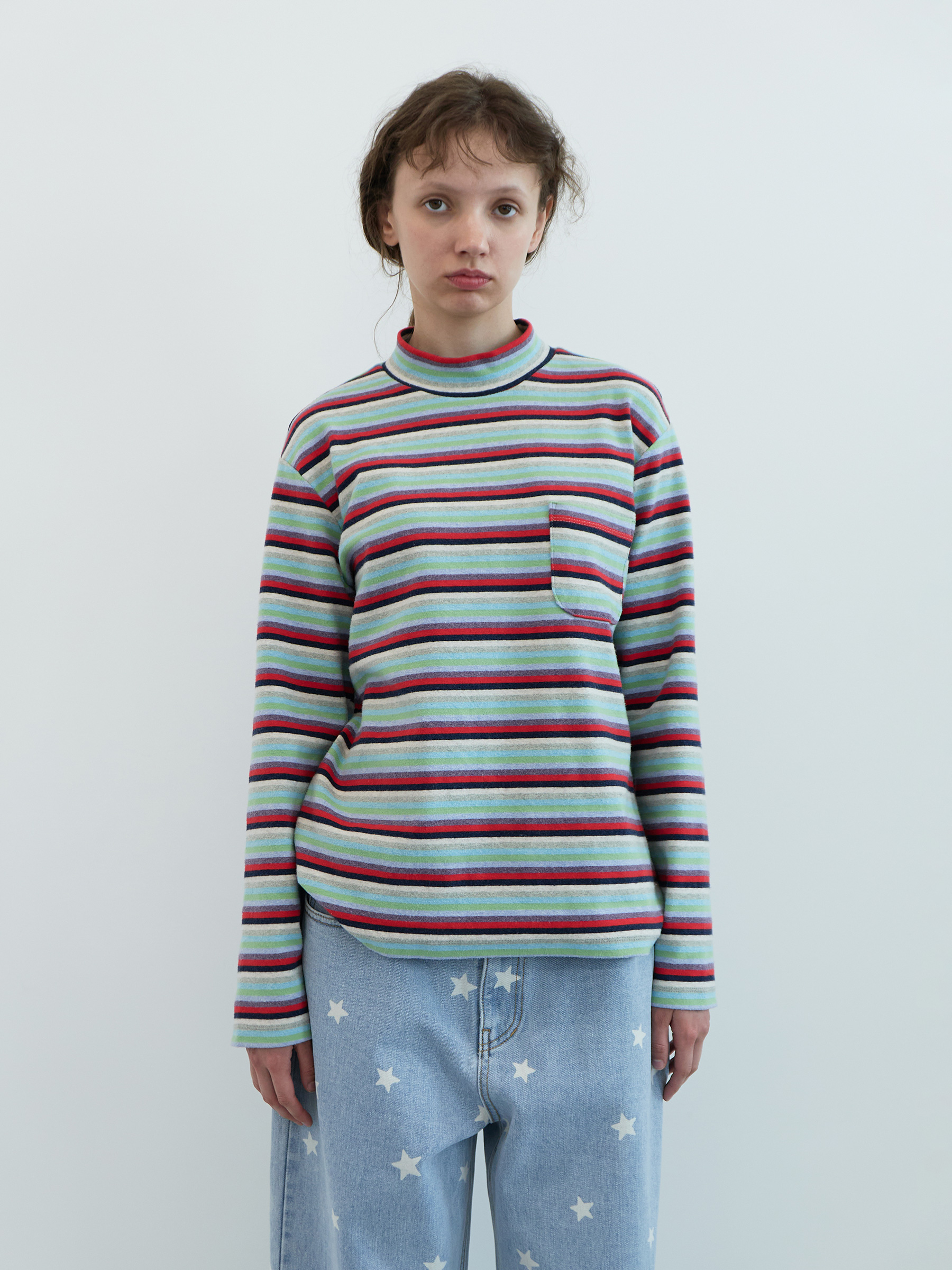 Striped Half-neck Lst (Multi)