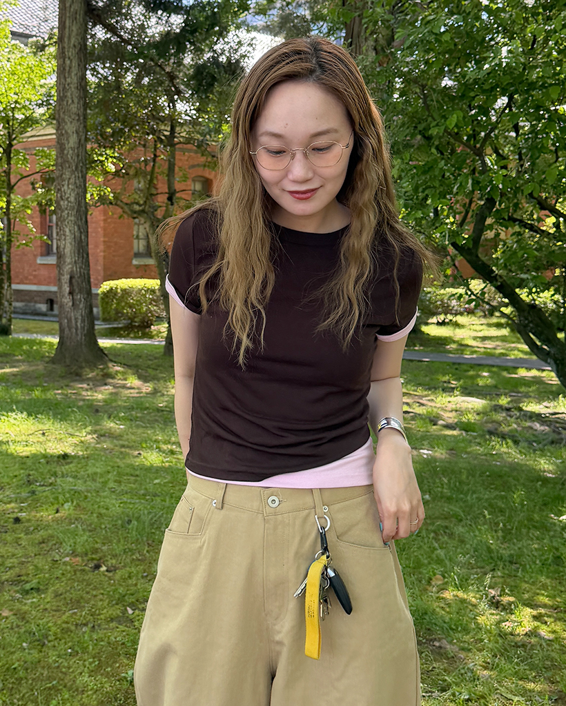 レーヨンミックスショートスリーブTシャツ