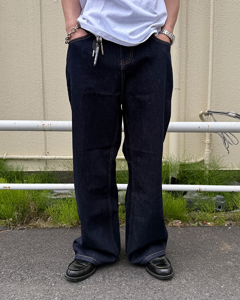 ワイドセルビッジデニムパンツ