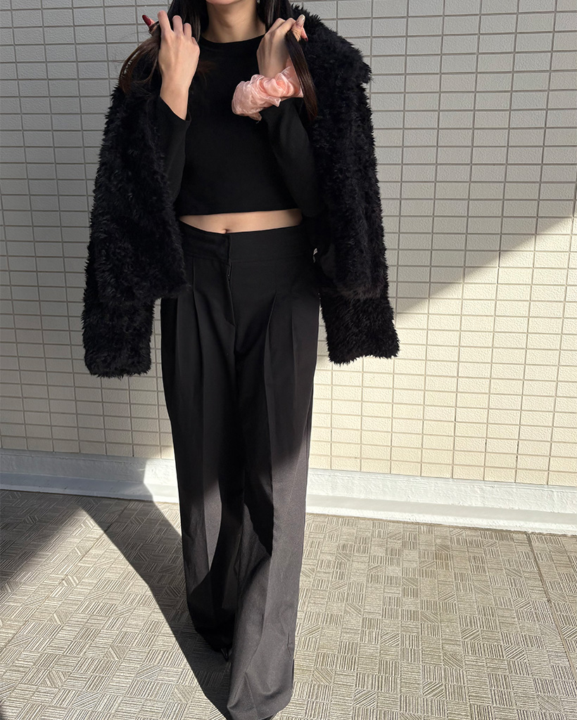 フェイクファーショートジャケット