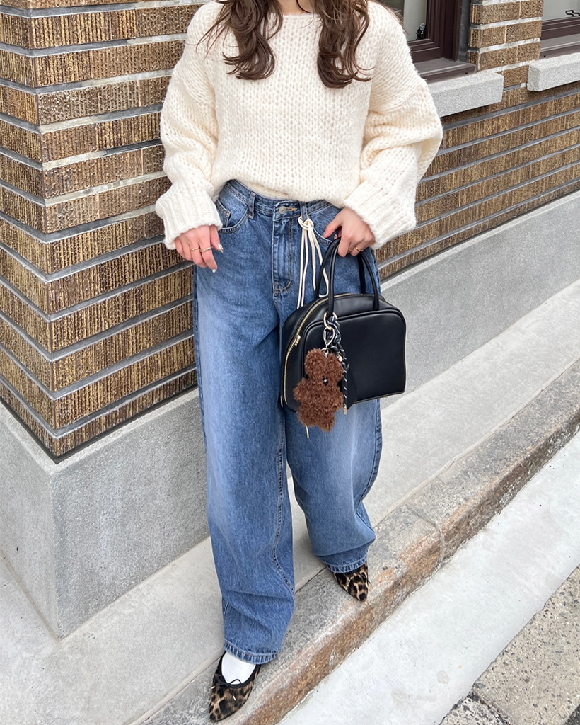 ルーズラウンドネックニット | ファッション通販サイト NUGU