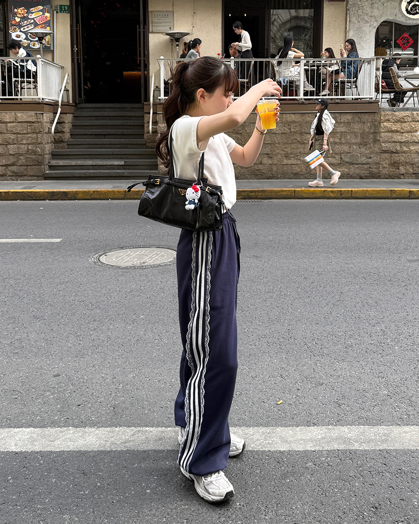 レースラインスウェットパンツ