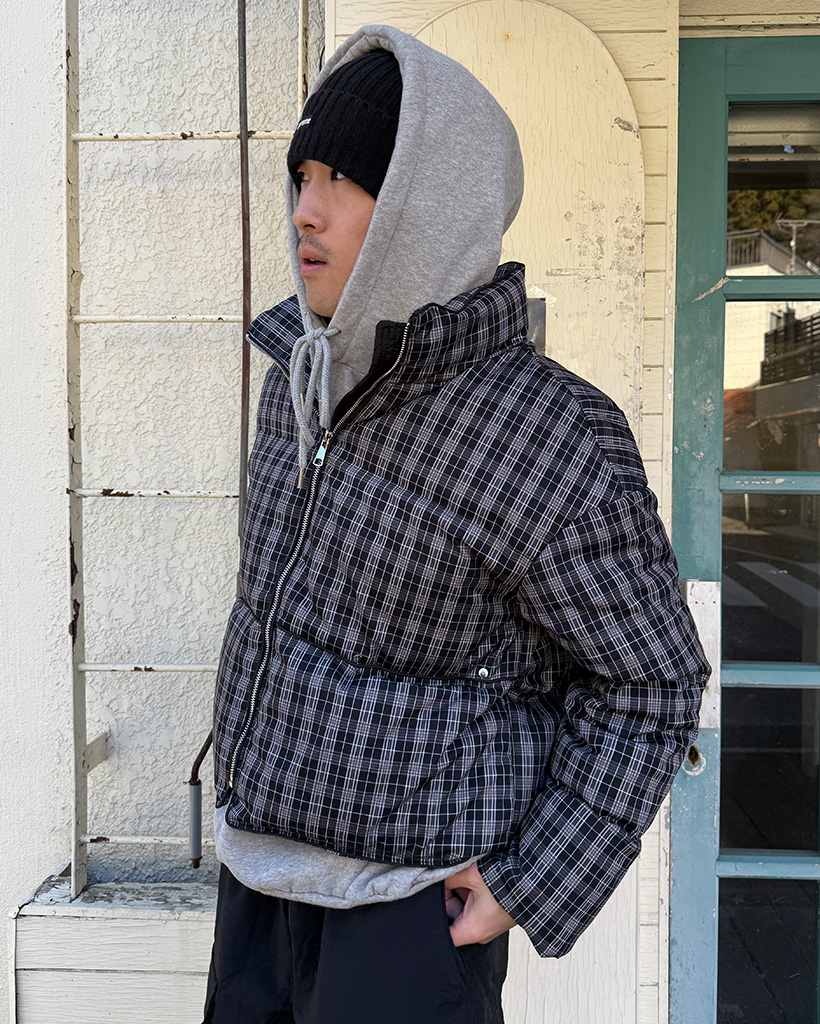 チェックダックダウンジャケット