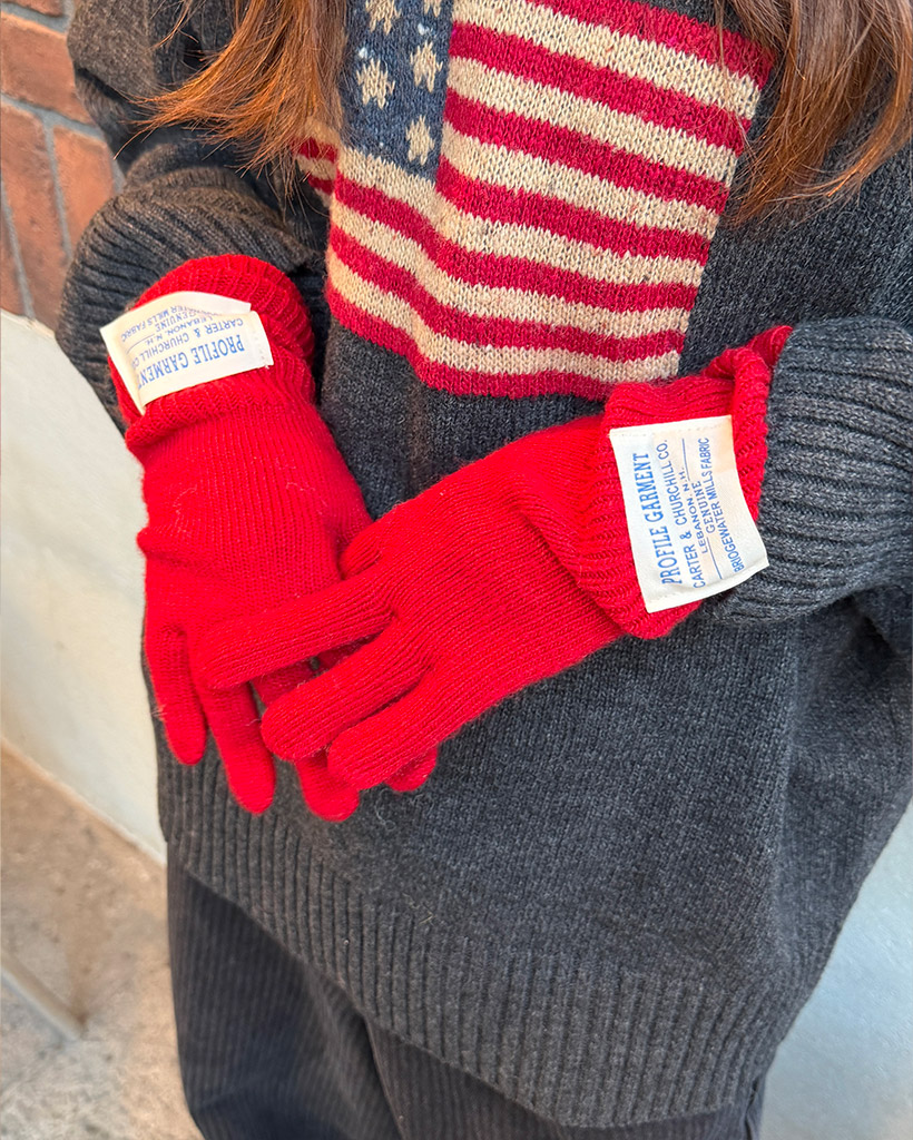 ラベルニット手袋