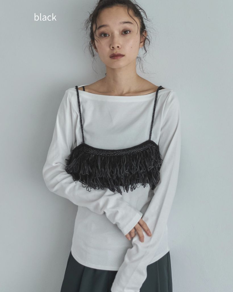 ハンドウォッシャブル】フリンジニットビスチェ | ファッション通販