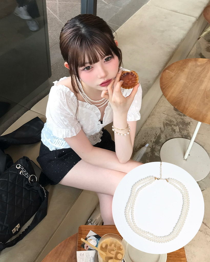 レイヤードパールネックレス
