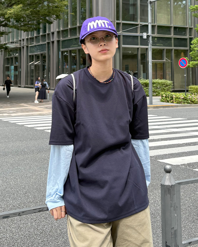 ユニセックス)オーバーフィットベーシック半袖Tシャツ