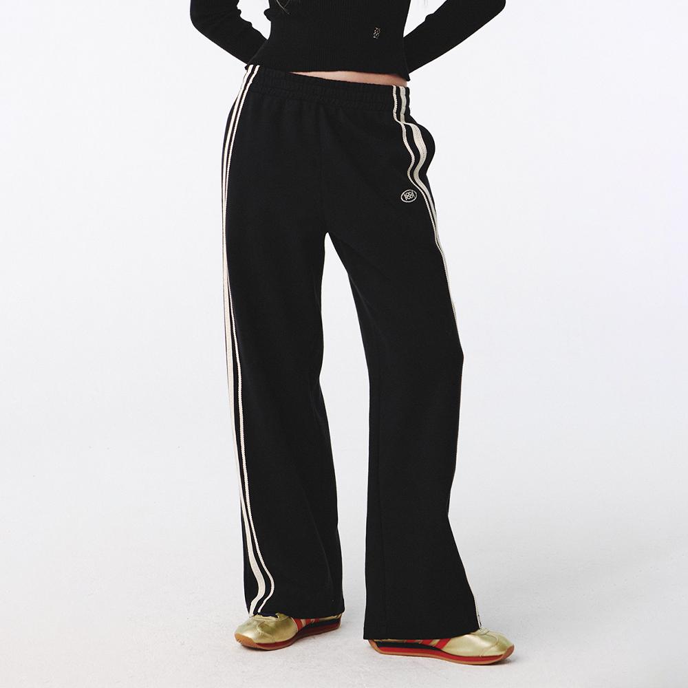 [KEI x kijun] Double Line Track Pants Black
