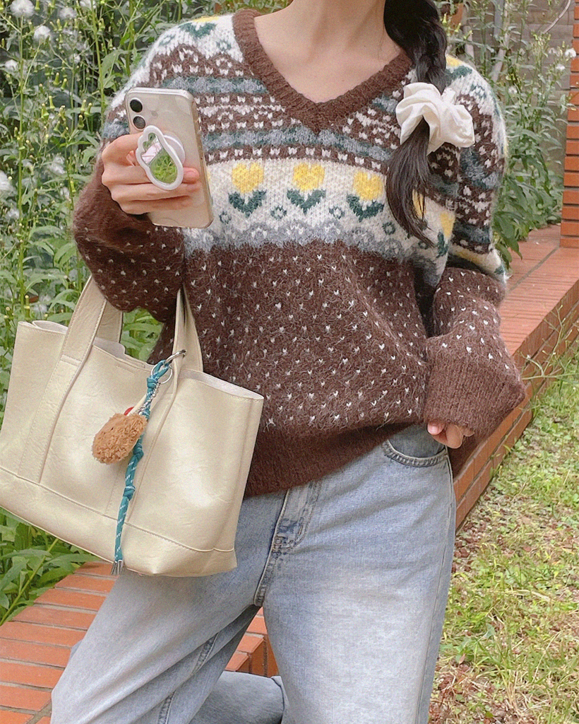 ジャガードフラワーニット | ファッション通販サイト NUGU