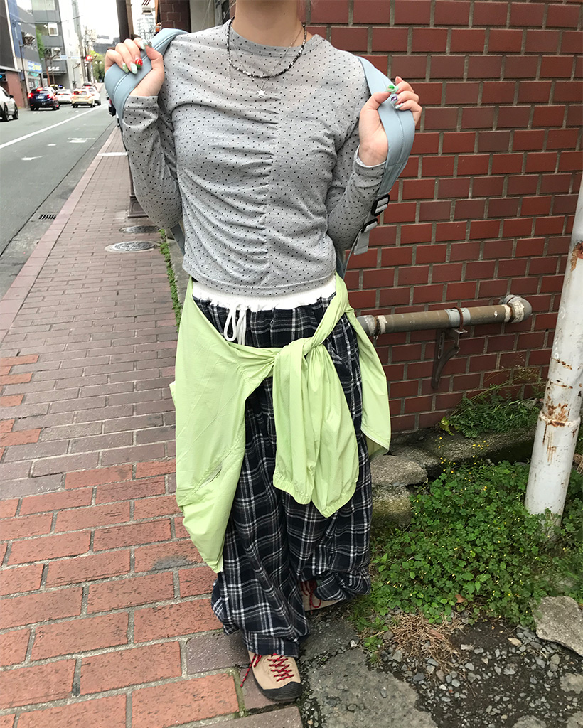 シースルドットロングスリーブTシャツ