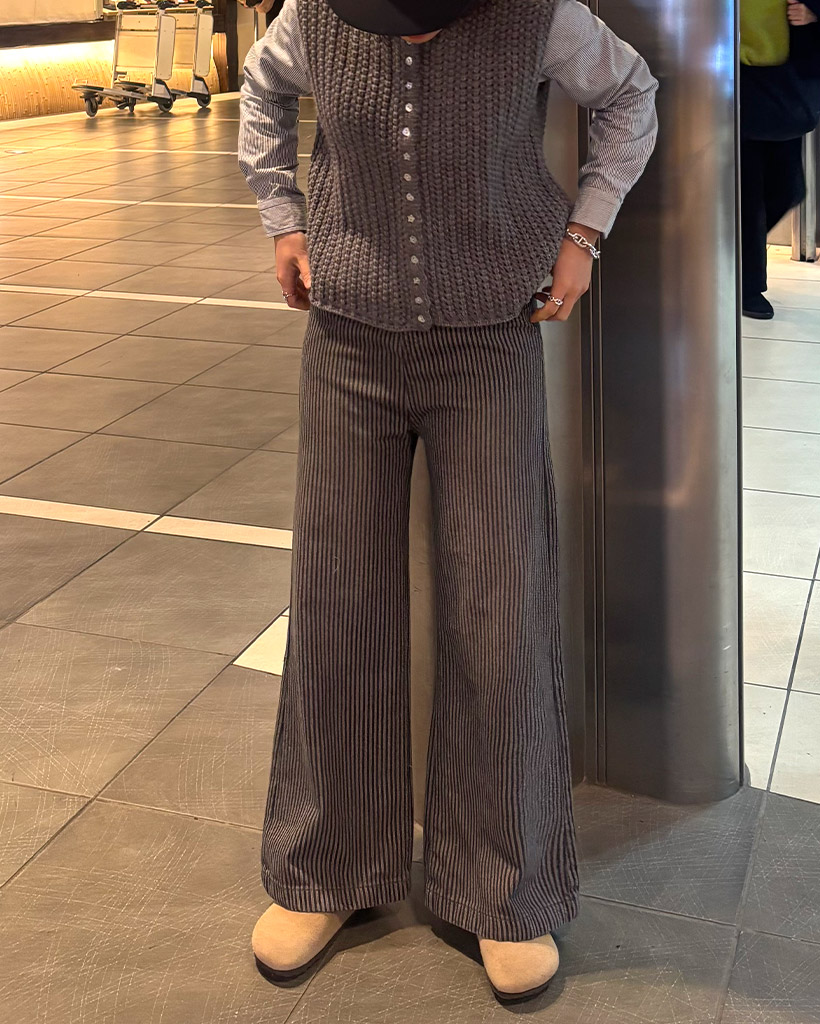 ストライプヘリンボーンパンツ