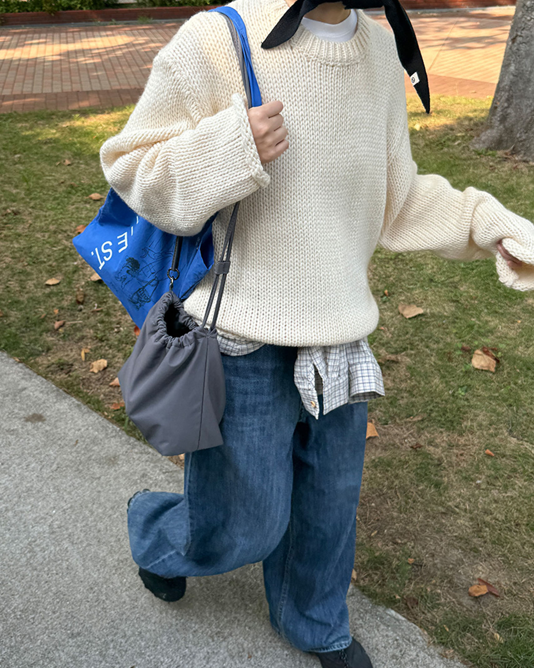 (ORIGINAL)ローゲージバルキー ニット (ivory)