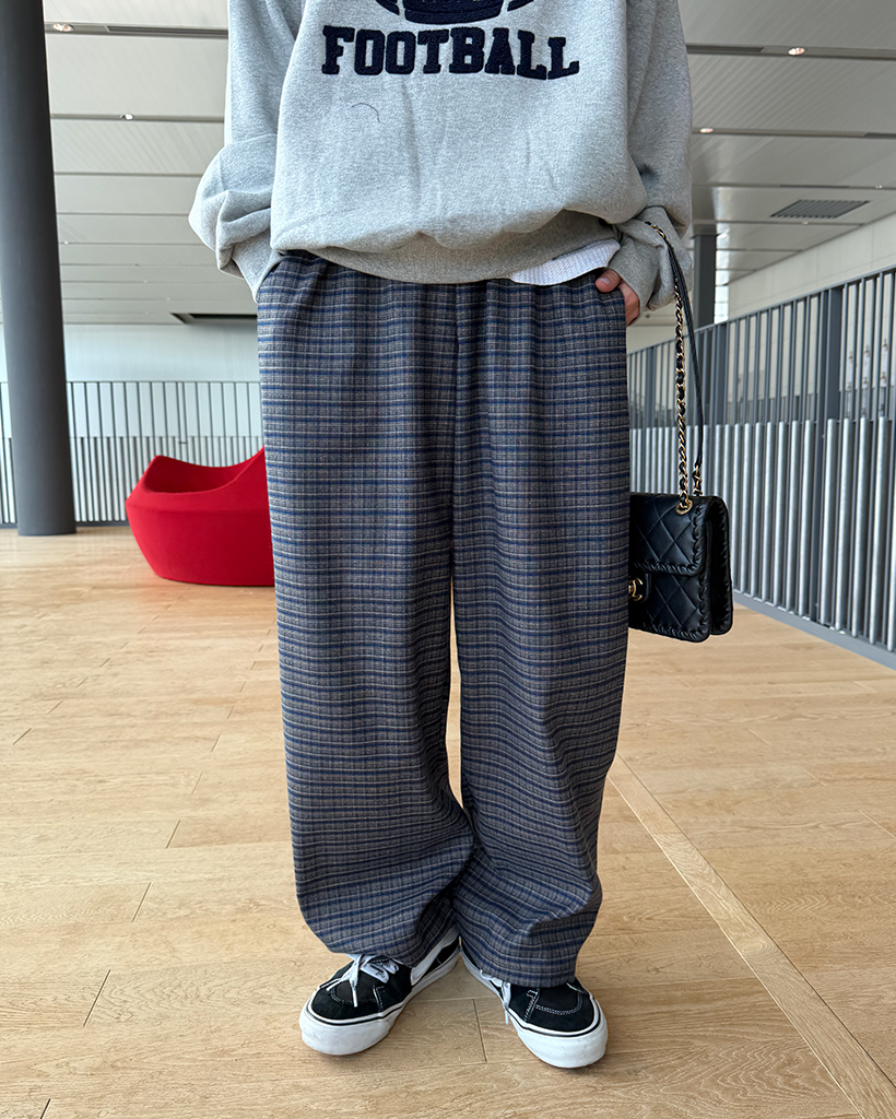 チェックワイドイージーパンツ