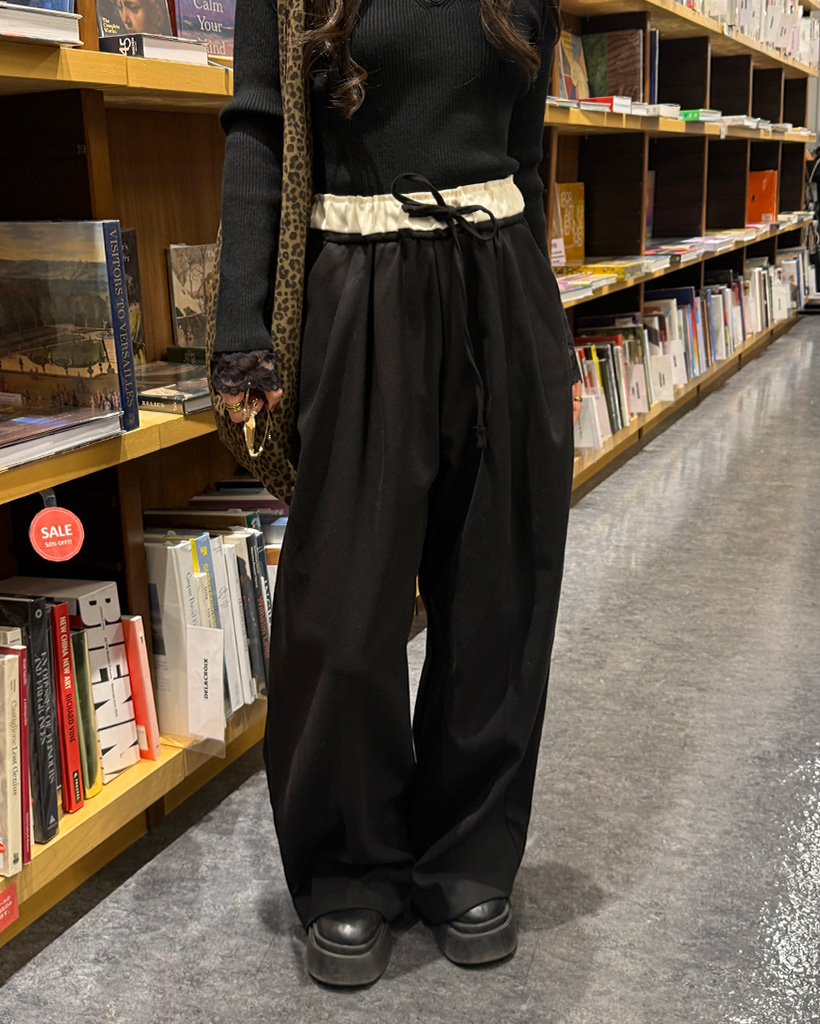 バイカラーウエストゴムスラックス