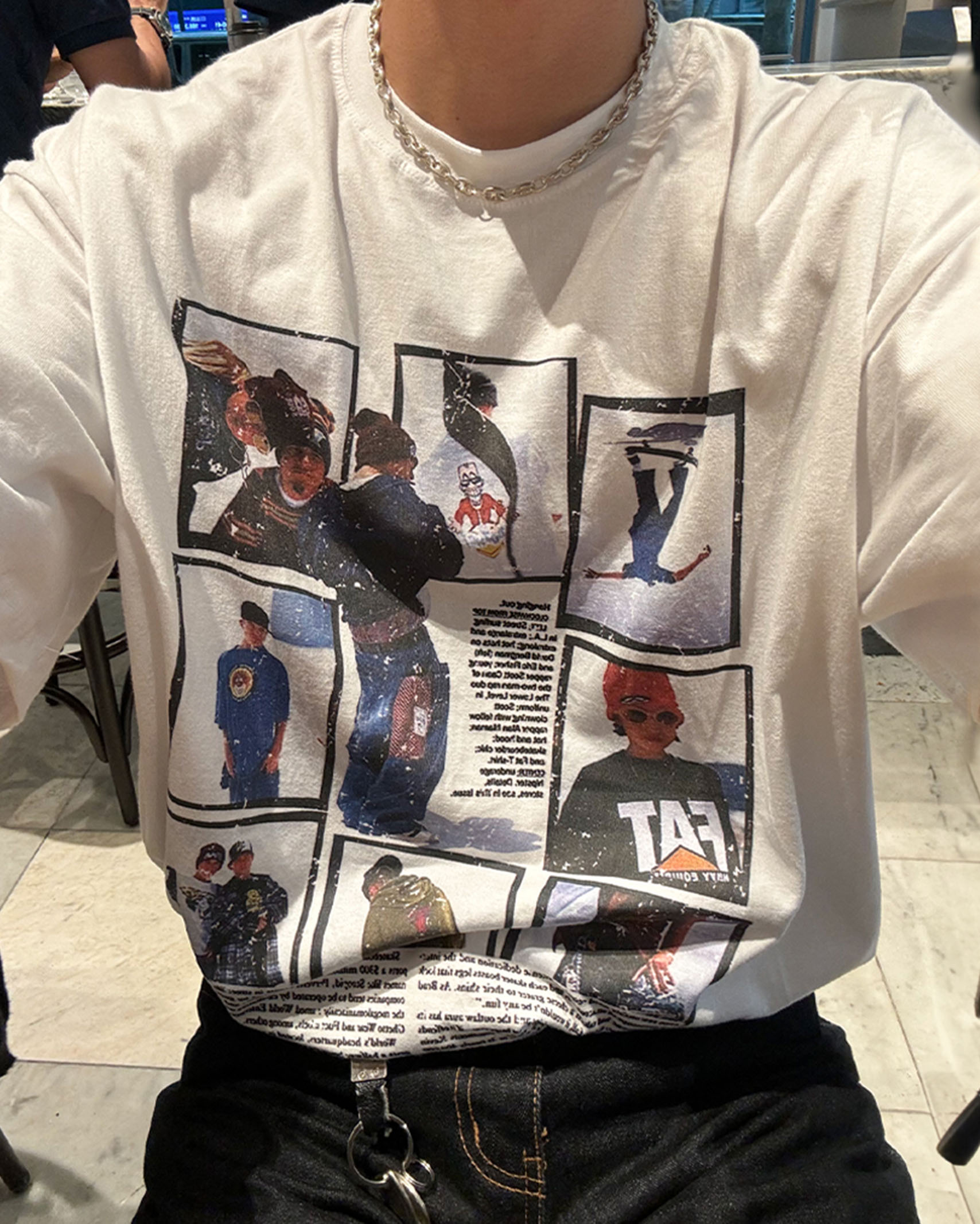 ビンテージボードプリントTシャツ