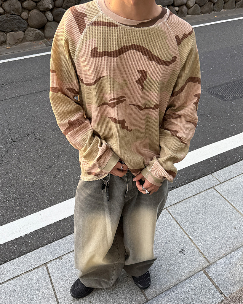 迷彩柄ワッフルTシャツ | ファッション通販サイト NUGU