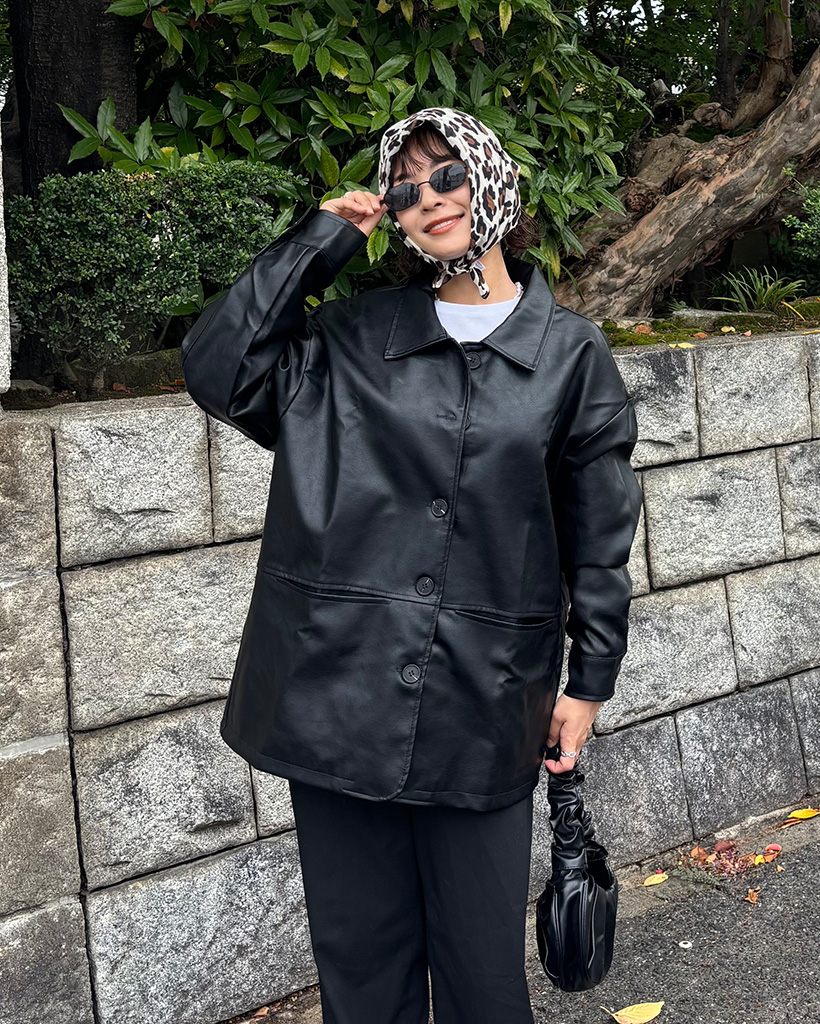 オーバーフィットルーズレザージャケット | ファッション通販サイト NUGU