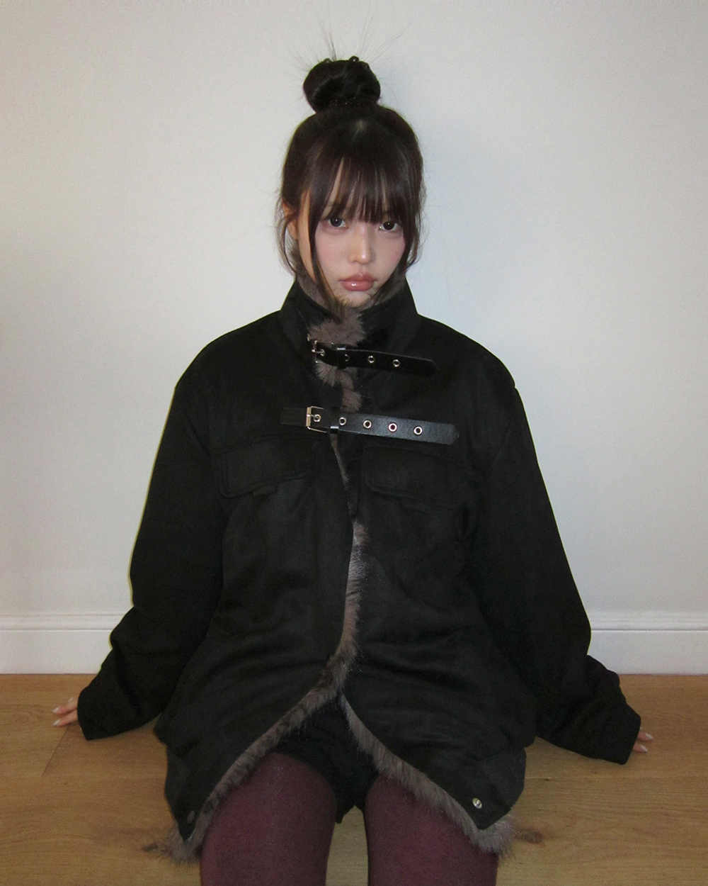 スエードファー付きジャケット