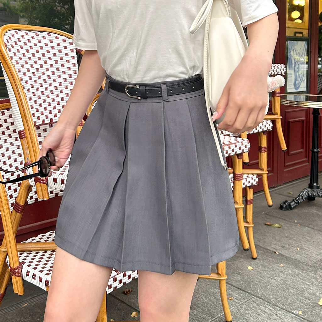 ベルトセットプリーツミニスカート | ファッション通販サイト NUGU