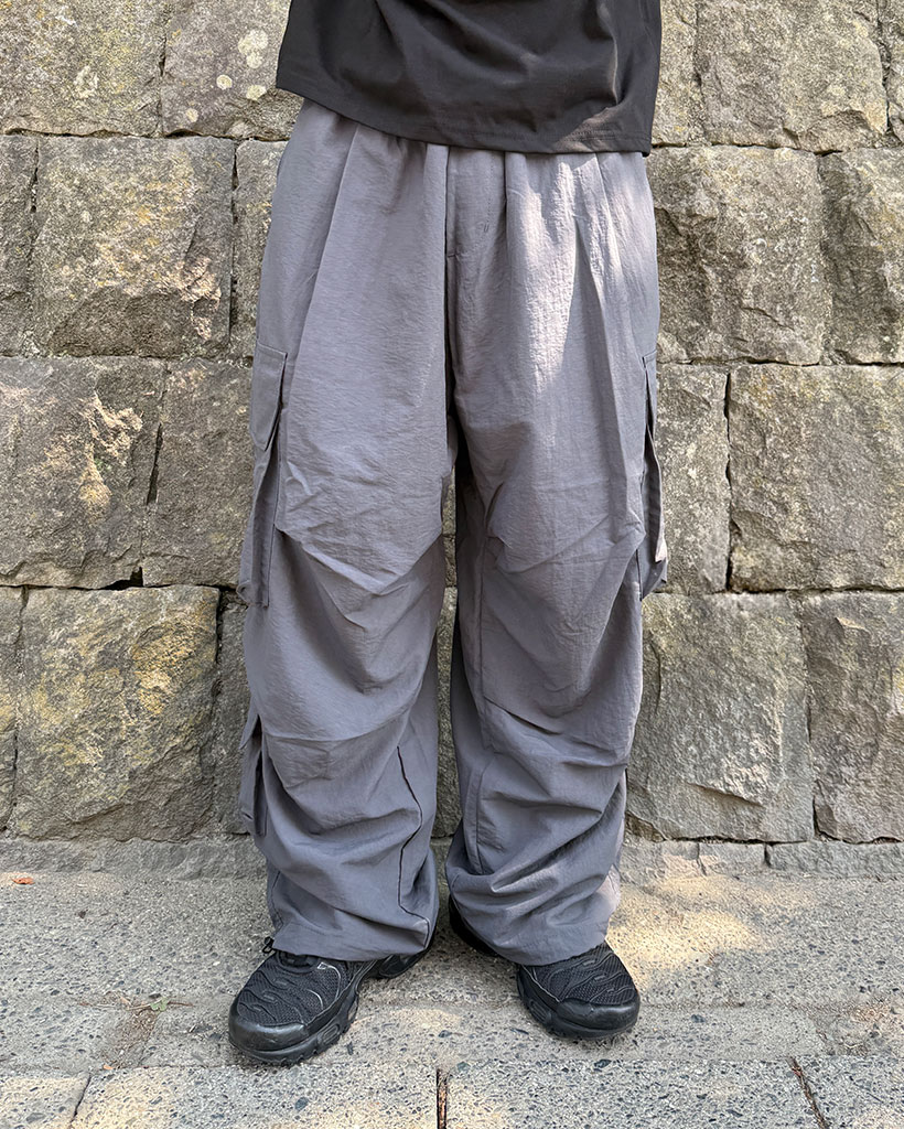 ナイロンカーゴウエストゴムパンツ