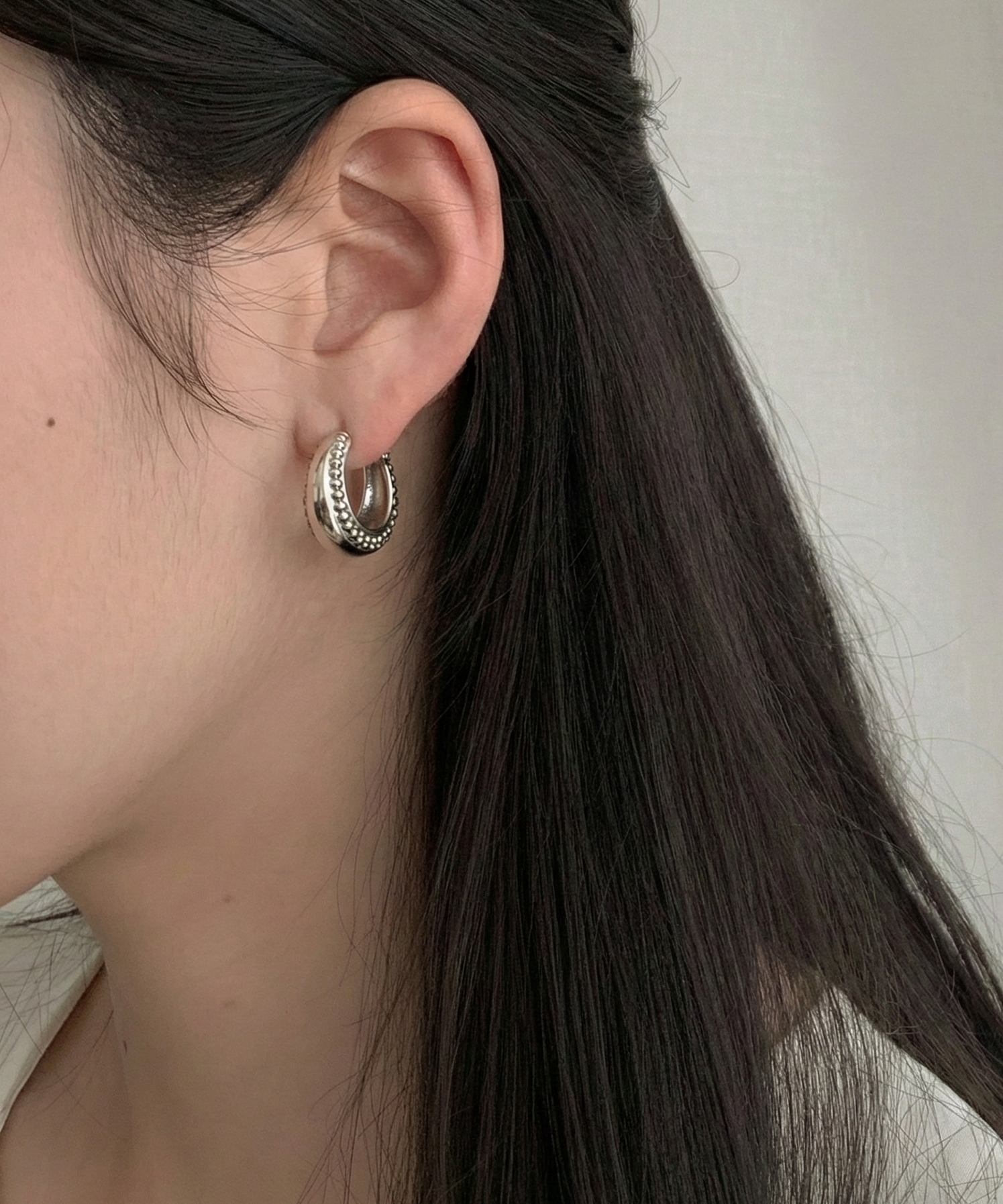 ステンレススチールフープピアス