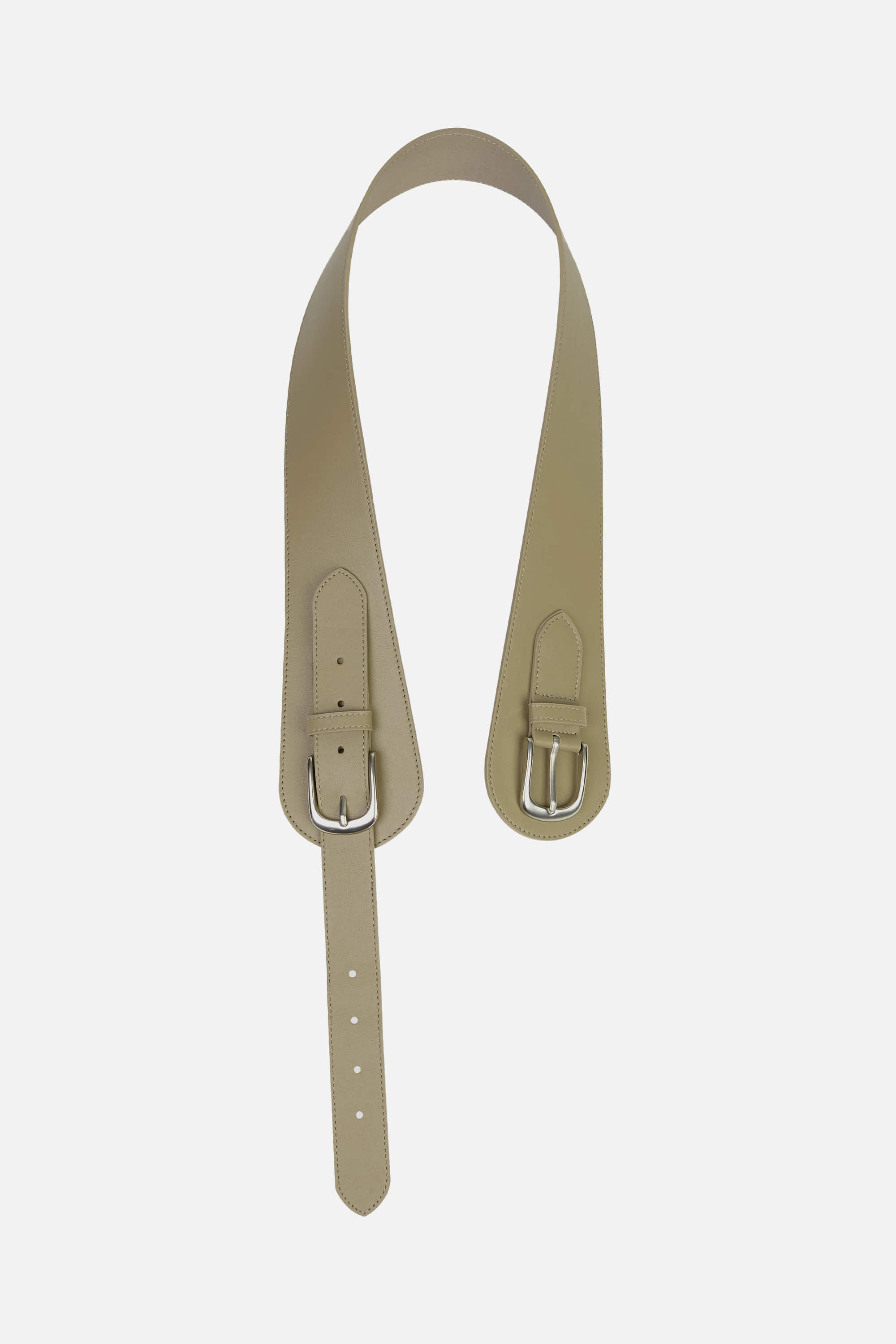BUCKLE CURVE BELT / KHAKI