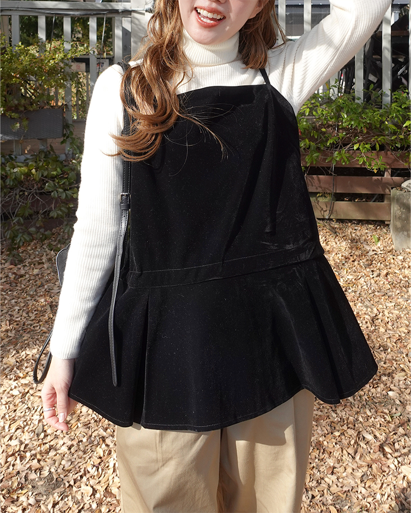 ベルベットバックリボンビスチェ