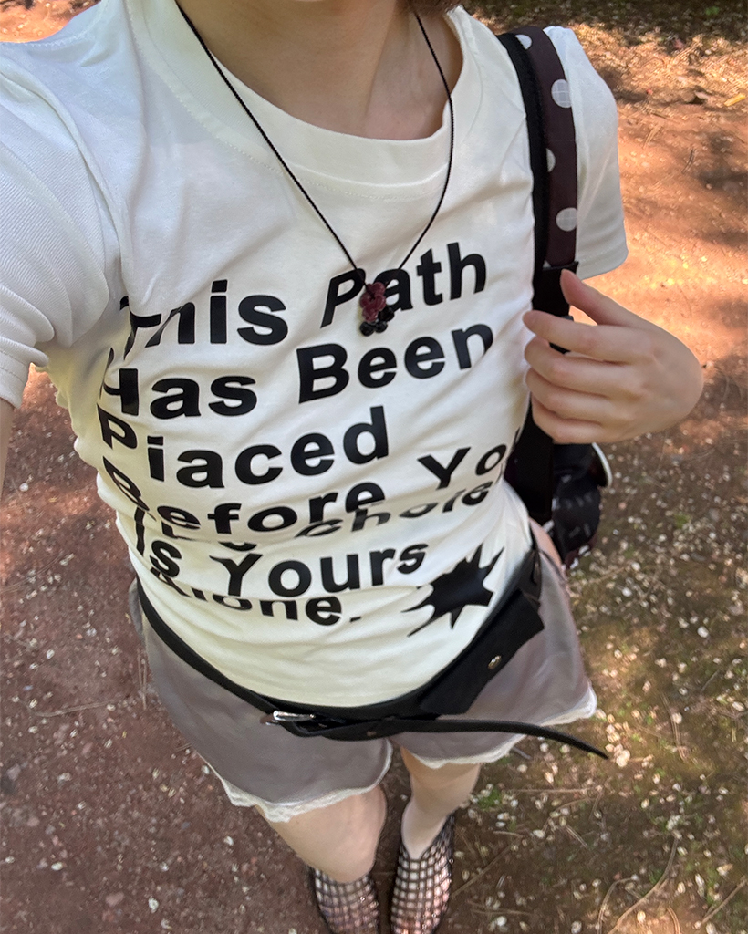 レタリングスリムショートスリーブTシャツ