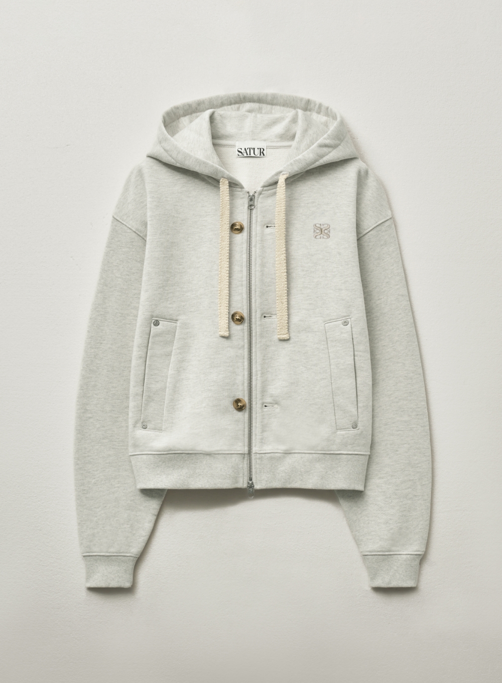 Lawton Collar Track Zip-Up Jacket - Resort Cream