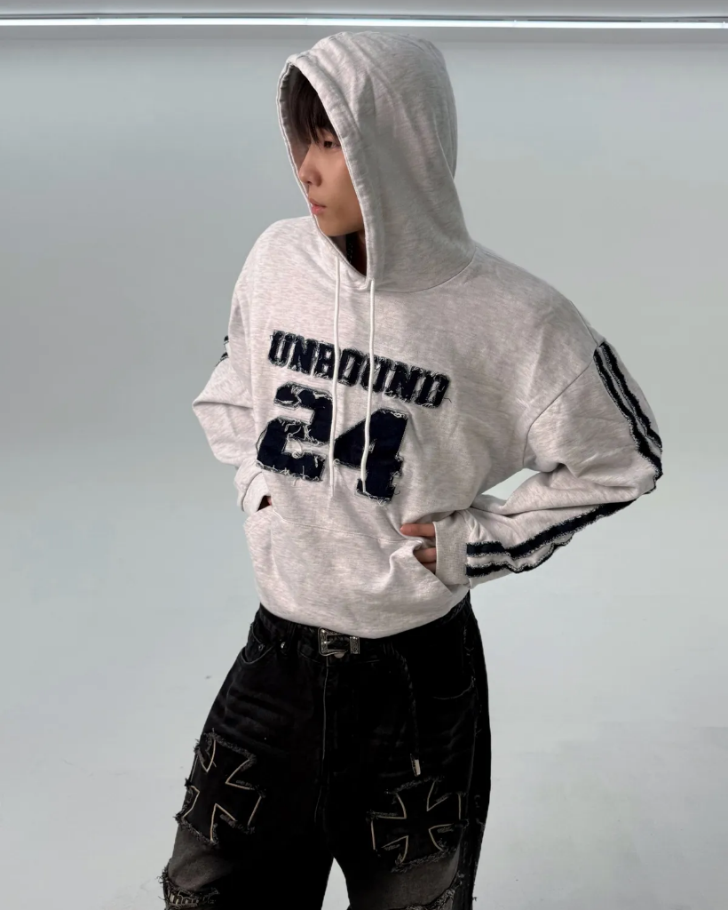 デニムフード付きTシャツ