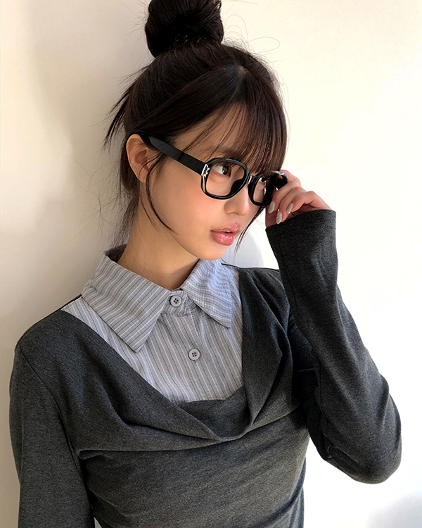 カラーシャツレイヤードTシャツ