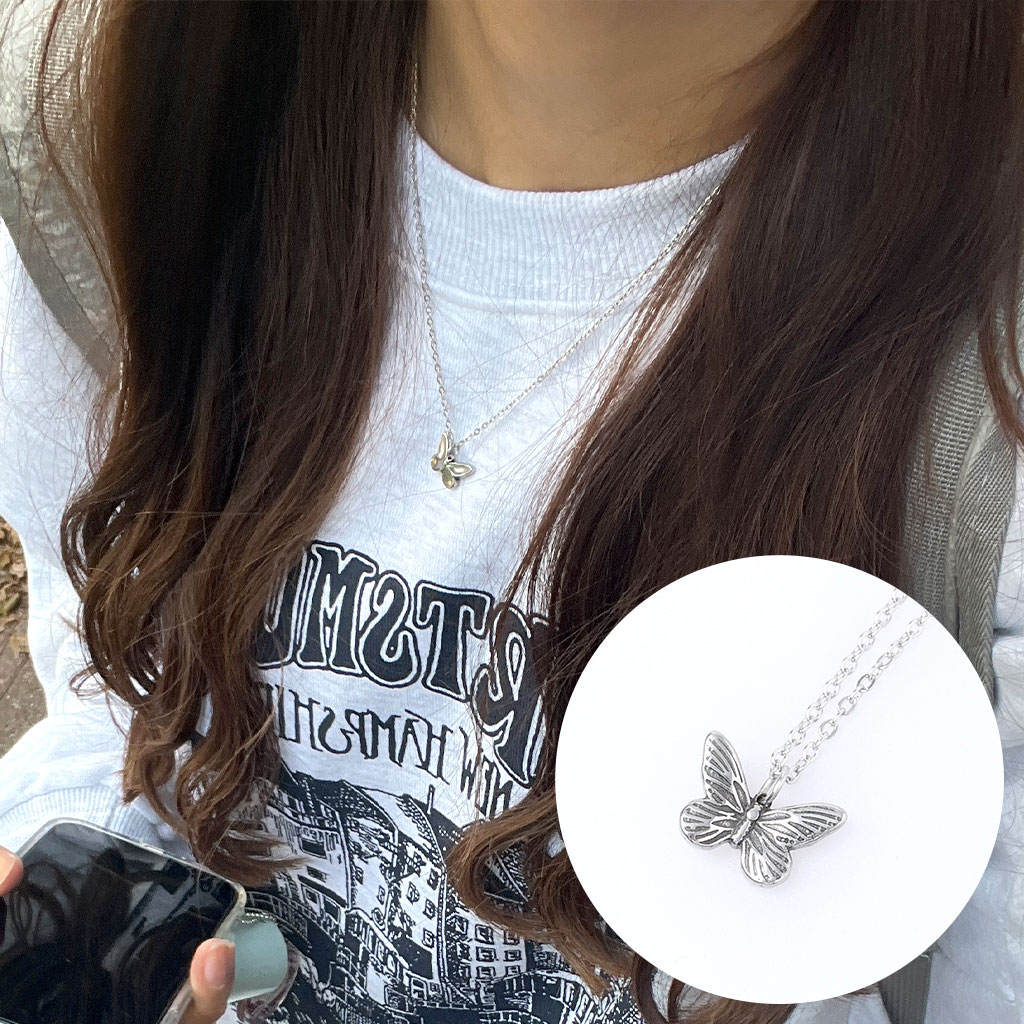 アンティークバタフライネックレス