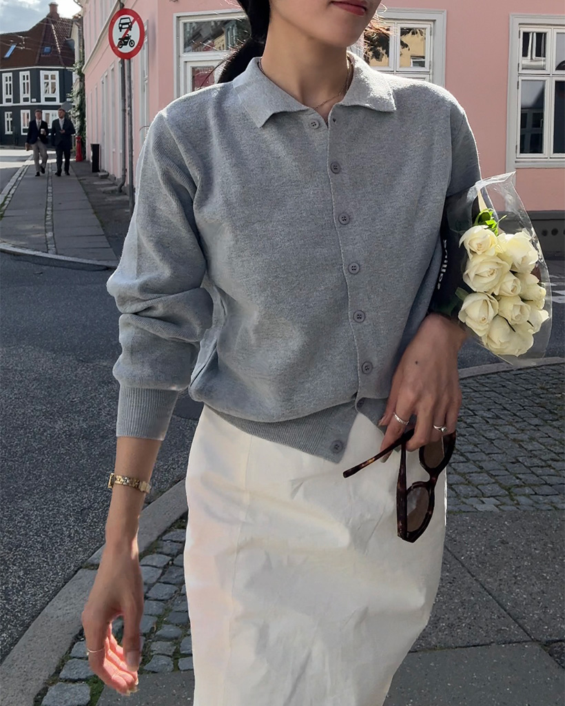 襟付き ニット カーディガン | ファッション通販サイト NUGU