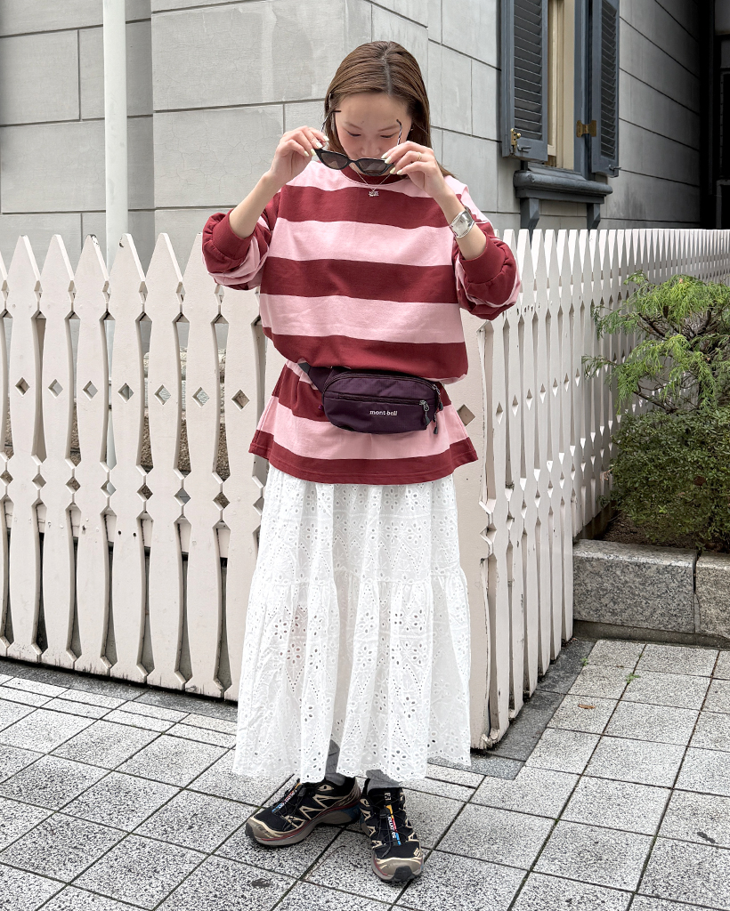 パンチングレースマキシスカート