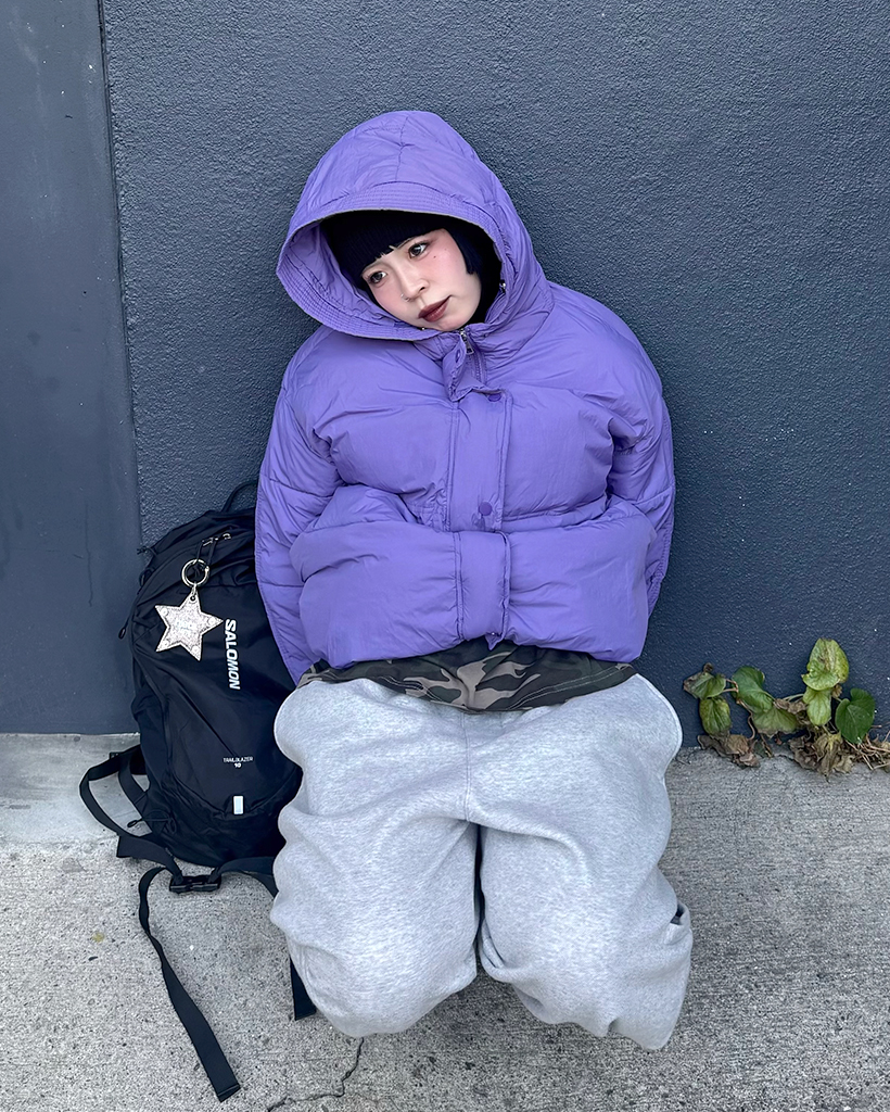 カジュアルフードダウンジャケット