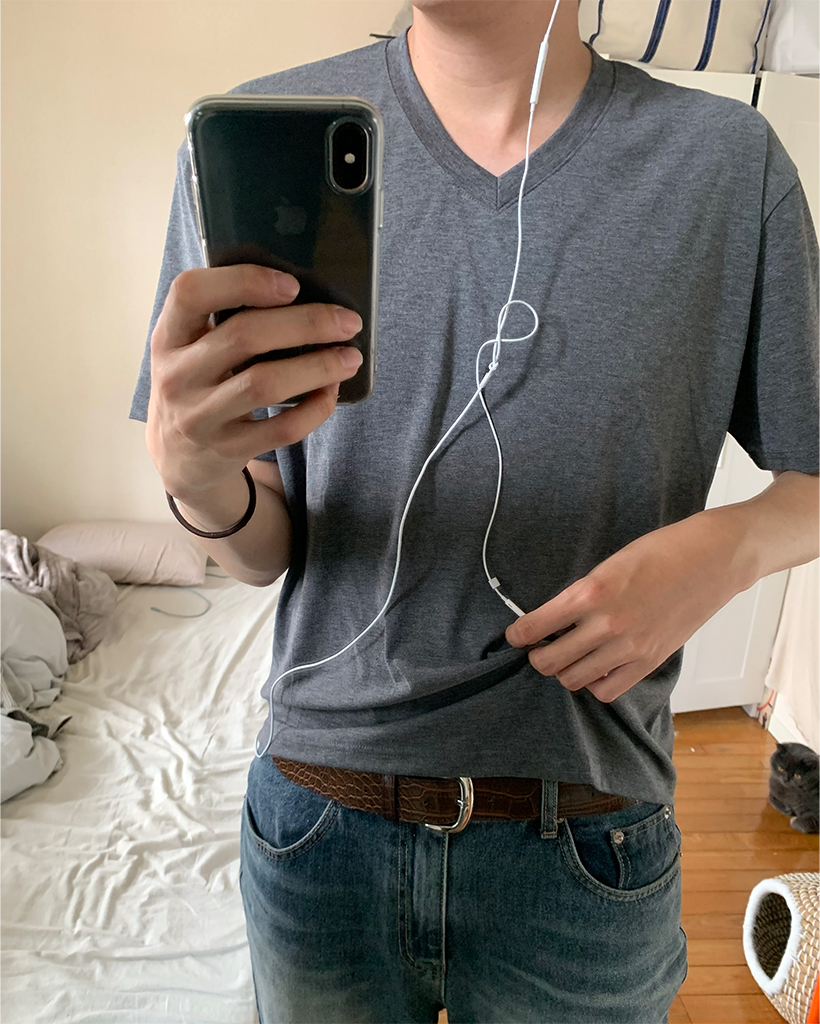 レイヤードポイント Vネッ 半袖Tシャツ