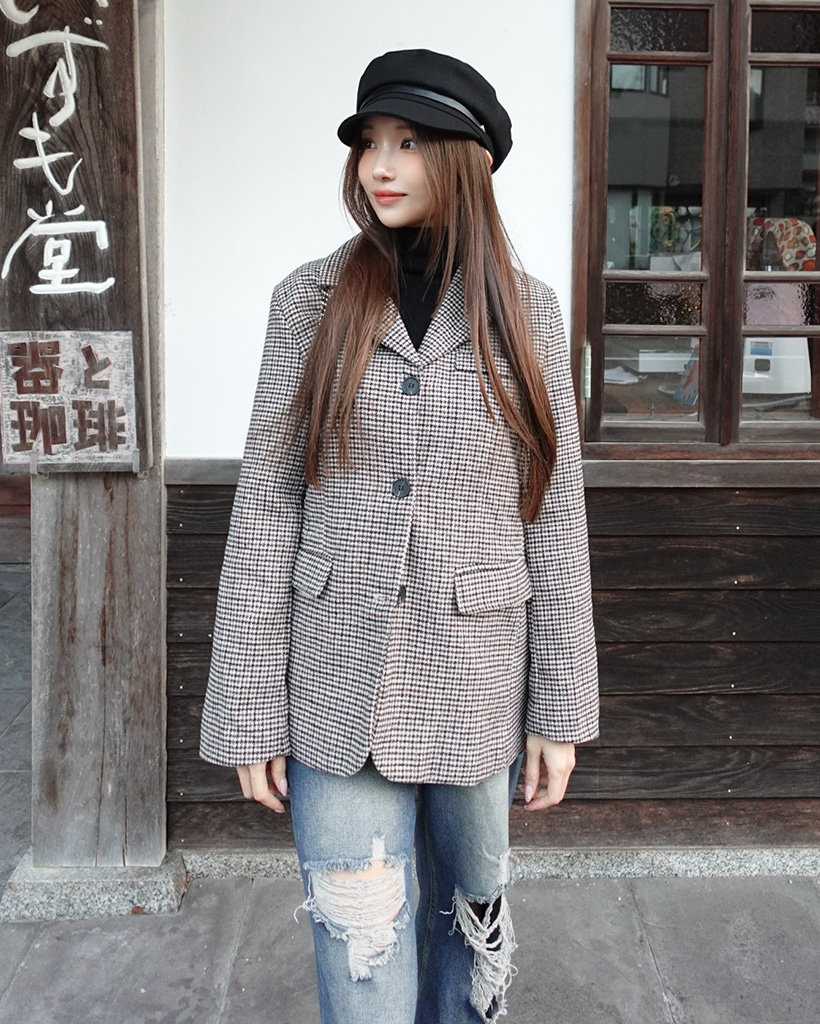 ハウンドトゥースチェックジャケット