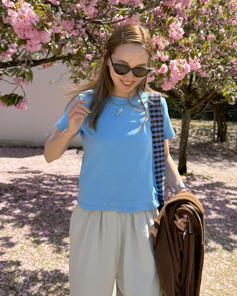 ラウンドネックベーシックショートスリーブTシャツ