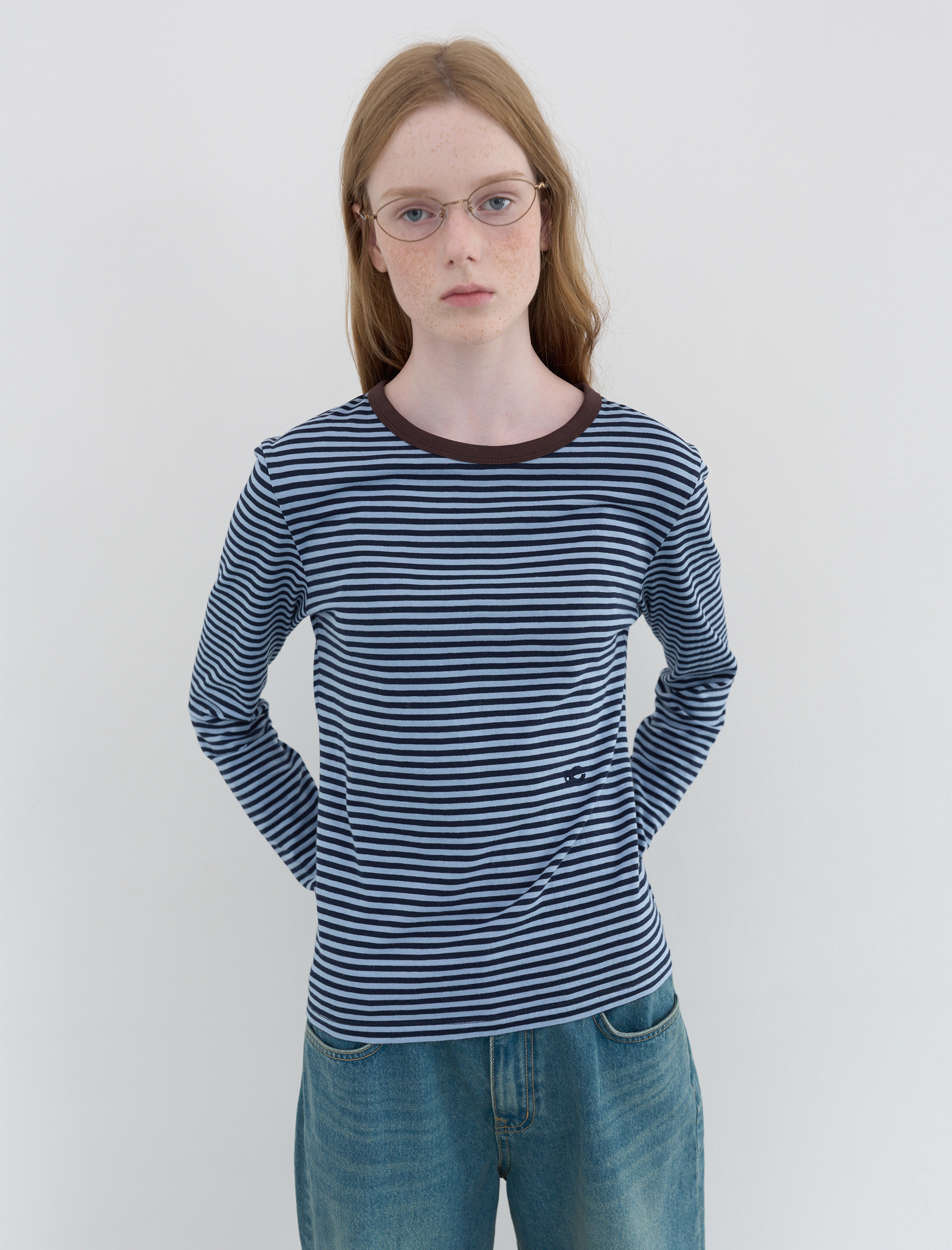 Double Logo Striped Lst (Sky Stripe)